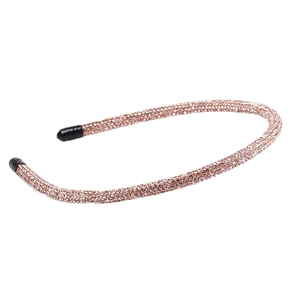 Elegant rose gold thin headband fully paved with sparkling crystals for daily wear