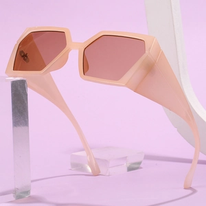 Lunettes De Soleil Carrées Hexagonales À La Mode Protection UV Monture PC Lunettes Hip Hop Pour Hommes Femmes Plein Air