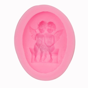 Pink silicone angel mold for DIY fondant baking and chocolate cake decoration crafts