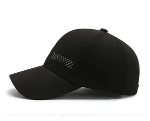 Detail view of the black cotton baseball cap side featuring the stylish AIF patch