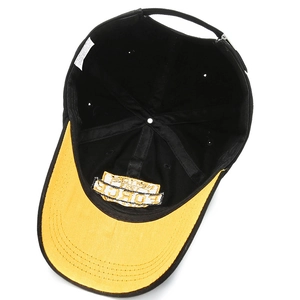 Classic black and yellow baseball cap with inner Force embroidery and cotton canvas texture