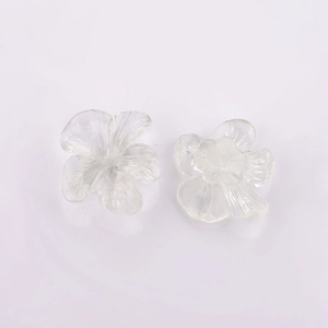 Pair of 3D clear resin flower charms for DIY jewelry and phone case decoration