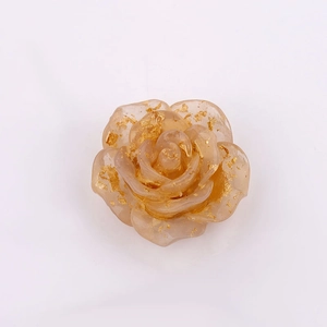 22mm resin rose flower charm with gold foil flakes for DIY jewelry accessories