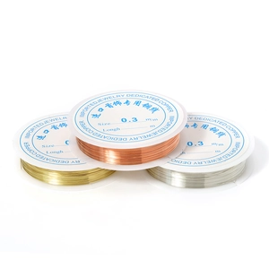 DIY jewelry copper wire in gold, silver, and rose gold finishes, 0.3mm spool assortment