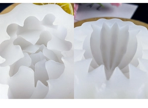Vue détaillée du moule en silicone pour succulentes 3D avec textures de pétales