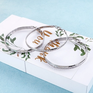 Collier Et Bracelet En Acier Inoxydable Texture Géométrique Ton Argent Accessoires De Mode Minimalistes Pour Femmes