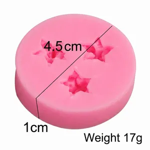 Pink 3D flower silicone mold for chocolate and fondant, diameter 4.5cm and 17g weight
