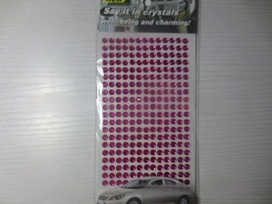 Pink purple self-adhesive acrylic gemstone stickers in 3mm size for DIY crafts