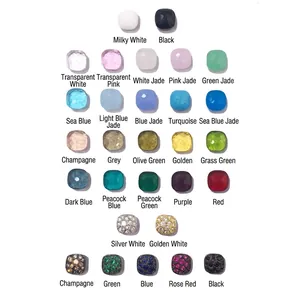 Square cut crystal stones and pavé setting jewelry beads in various vibrant colors