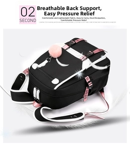 Detail der atmungsaktiven Rucksackgurte und Polsterung mit rosa Sport-Gurtband