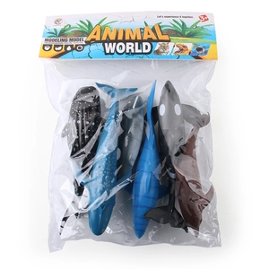 6-piece ocean animal model set including shark and whale figures for children