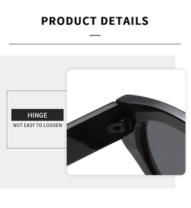 Macro detail of reinforced metal hinge on black cat-eye sunglasses ensuring durability