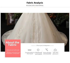 Detail of wedding dress skirt featuring ivory tulle fabric and silver plant embroidery