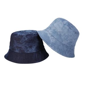 Washed Denim Bucket Hat Tie Dye Cotton Sun Protection Reversible Foldable Fisherman Cap For Women Casual Outdoor