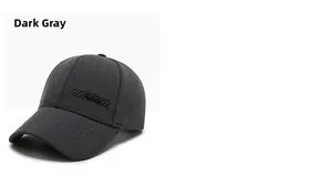 Detail of dark grey cotton baseball cap showing twill texture and 3D embossed logo