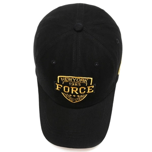 Classic black baseball cap featuring yellow 1985 Force embroidery on high-quality canvas