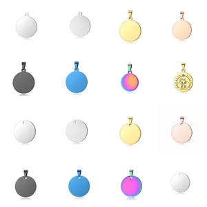 Stainless Steel Round Pet ID Tag Pendant DIY Engravable Mirror Polished Metal Blank For Dogs Cats Jewelry Making