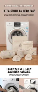 Lot de sacs à linge en filet avec protection de fermeture pour linge délicat
