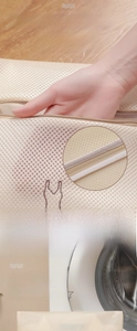 Detailed close-up of thickened mesh laundry bag with fine embroidery and reinforced seams