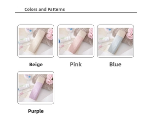 Portable toothbrush cases in four colors with decorative floral embossing and lids