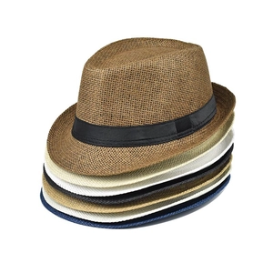 Klassieke heren strooien fedora hoeden in diverse kleuren voor zomerse zonbescherming