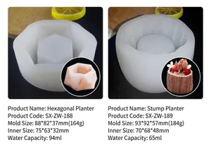 Comparaison détaillée des moules en silicone hexagonaux et souche pour pots de bougie