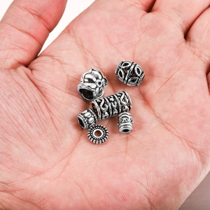 Lot de 6 perles d'espacement de 6-7 mm en alliage de zinc pour création de bijoux