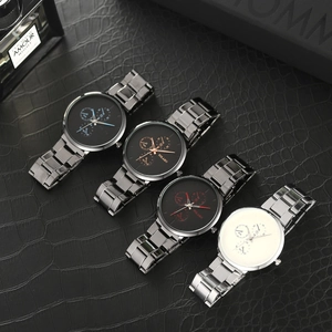 YOLAKO Men's quartz watches with stainless steel bands and three-dial business design