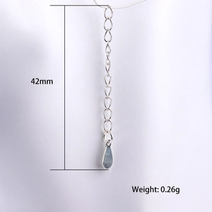 S925 sterling silver heart tag extender chain 42mm length for jewelry DIY