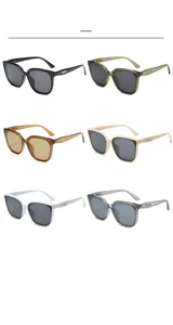 Detailed color selection guide for vintage square frame sunglasses in six trendy colorways