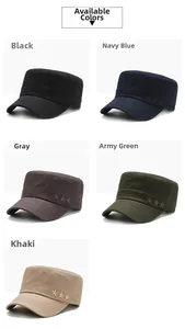 Detailed view of military caps with five-star embroidery in five different colors