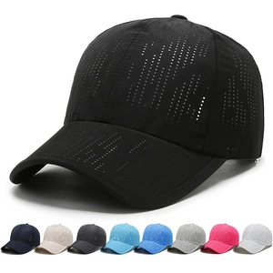 Laser Cut Breathable Baseball Cap Quick Dry Acrylic Outdoor Sun Hat Adjustable Unisex Sports Fashion Style