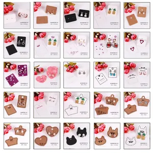 Collage of multi-shape jewelry display cards in various colors for earrings and necklaces