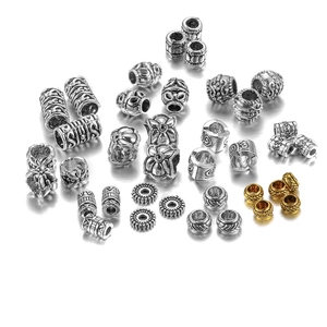 Perles D'Espacement En Alliage Antique Grand Trou Motifs Sculptés Pour La Fabrication De Bijoux DIY Bracelet Collier Accessoire