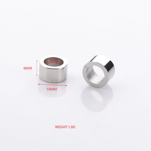 Polished stainless steel beads with 10mm outer and 7mm inner diameter for DIY bracelets