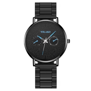 Men's Fashion Ultra Thin Quartz Watch With Metal Steel Strap Dual Dial Business Casual Wristwatch