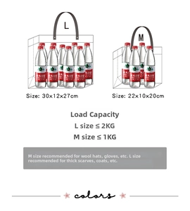 Detailed size comparison of vintage Christmas gift bags with dimensions and load capacity