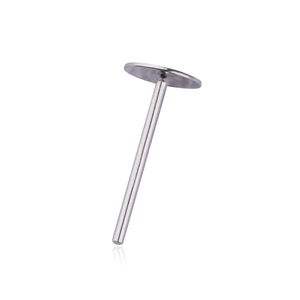 925 Sterling Silver Earring Post With Flat Pad Base Round Tray For DIY Earring Jewelry Making Finding