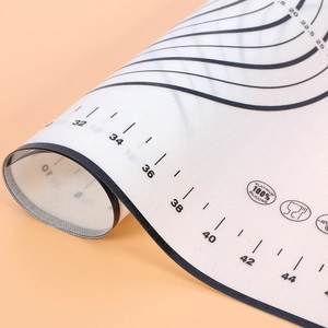 Non-stick platinum silicone baking mat with measurements for kneading dough
