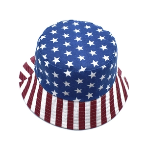 Chapeau bob en toile respirante avec motif drapeau américain étoiles et rayures élégant