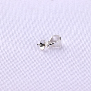 Macro shot of S925 sterling silver pinch bail with pin for DIY jewelry making