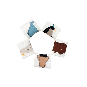 5 pairs of cute cartoon animal cotton socks for women featuring penguin and bear designs