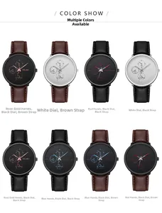 Plusieurs variantes de montres à quartz avec bracelets en cuir et cadran à trois yeux