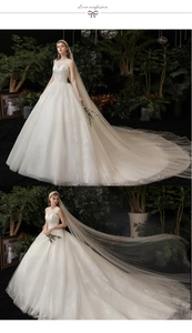 Exquisite lace bridal gown featuring detailed floral embroidery and a long royal train