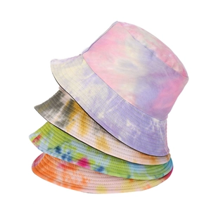 Tie-Dye Fischerhut Baumwolle Atmungsaktiv Wendbar Sonnenschutz Breite Krempe Sommer Strand Outdoor Reise Streetwear Unisex Lässig