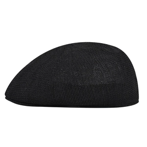 Classic black mesh beret for men and women featuring a breathable lightweight fabric