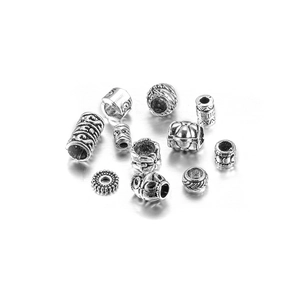 Collection de perles d'espacement en argent vintage pour création de bijoux DIY