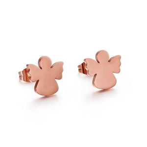 Angel Silhouette Stud Earrings Stainless Steel Polished Minimalist Fashion Jewelry For Women Girls Elegant Chic Daily Wear
