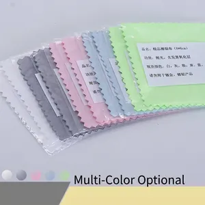 Multi-colored 8x8cm silver polishing cloths for jewelry cleaning and oxidation removal