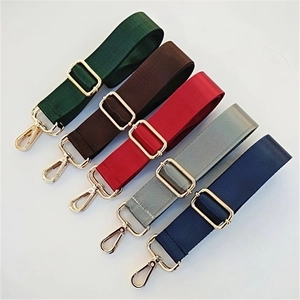 Adjustable nylon shoulder straps replacement for bags in five colors with gold metal hooks